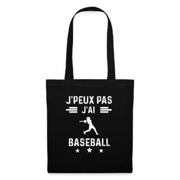 je peux pas j'ai baseball sport femme cadeau - Sac en tissu - noir - Devant