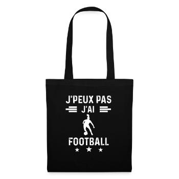 je peux pas j'ai football sport femme cadeau - Sac en tissu - noir - Devant