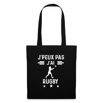 je peux pas j'ai rugby sport femme cadeau - Sac en tissu - noir - Devant