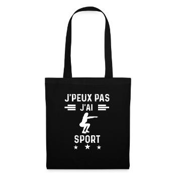 je peux pas j'ai sport femme cadeau - Sac en tissu - noir - Devant