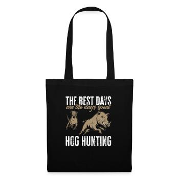 Chasse au sanglier chasseur sanglier - Sac en tissu - noir - Devant