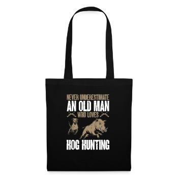 Chasse au sanglier chasseur sanglier - Sac en tissu - noir - Devant