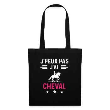 je peux pas j'ai cheval drôle femme - Sac en tissu - noir - Devant