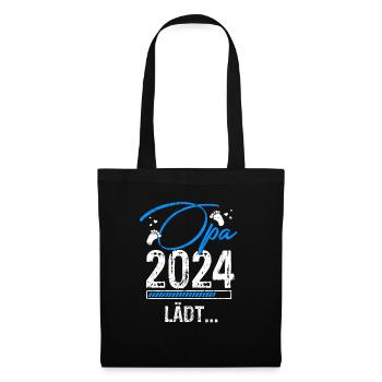 Opa 2024 Lädt Opa To Be Countdown Schwangerschaft - Stoffbeutel - Schwarz - Vorne