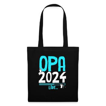 Opa 2024 Lädt Großvater Countdown Schwangerschaft - Stoffbeutel - Schwarz - Vorne