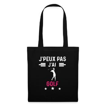 je peux pas j'ai golf drôle femme - Sac en tissu - noir - Devant