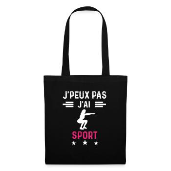 je peux pas j'ai sport drôle femme - Sac en tissu - noir - Devant