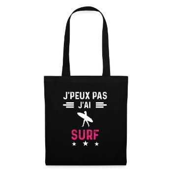 je peux pas j'ai surf board drôle femme - Sac en tissu - noir - Devant