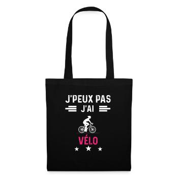 je peux pas j'ai vélo drôle femme - Sac en tissu - noir - Devant
