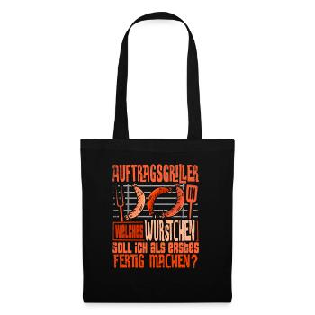 Auftragsgriller Grillen Barbecue Bbq Grillmeister - Stoffbeutel - Schwarz - Vorne