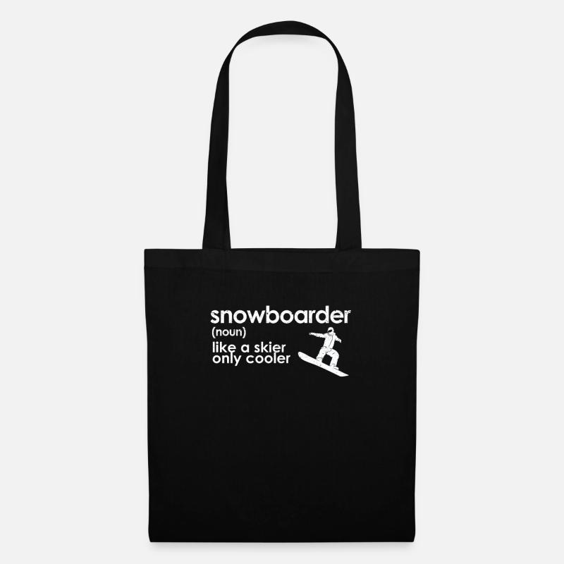 Snowboarder Definition Funny Snowboarding Mountain - Tote Bag - black
