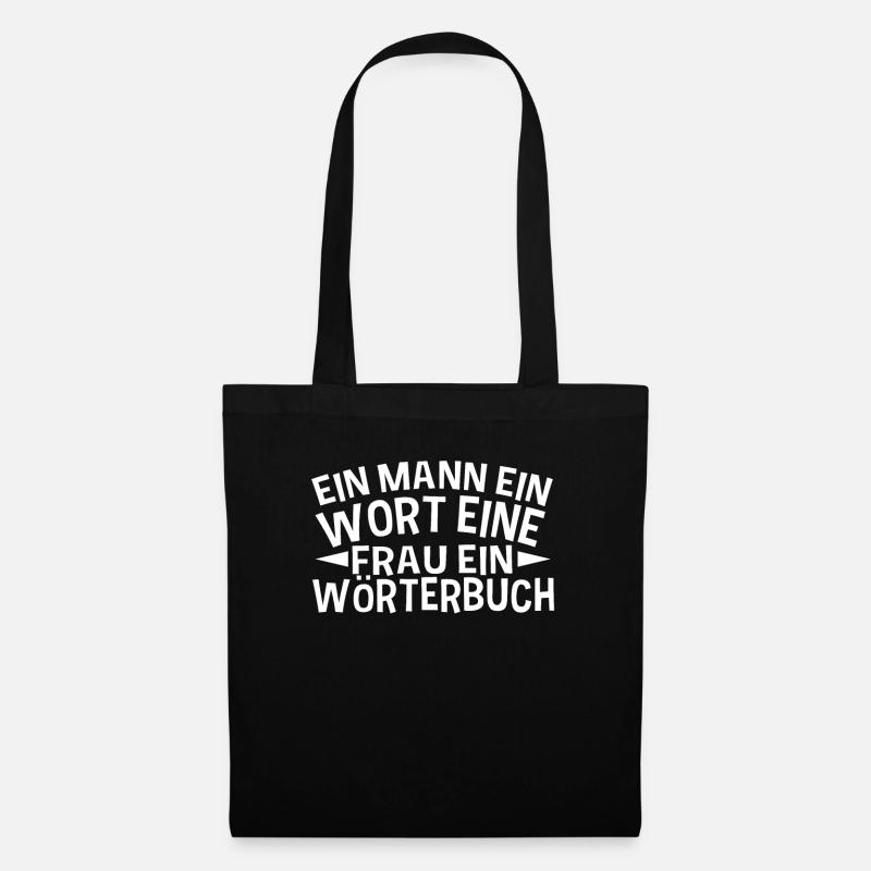 Ein Mann Ein Wort Eine Frau Ein Wörterbuch - Stoffbeutel - Schwarz