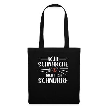 Ich Schnarche Nicht Ich Schnurre Süße Sprüche - Stoffbeutel - Schwarz - Vorne