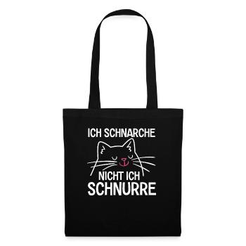 Ich Schnarche Nicht Ich Schnurre - Stoffbeutel - Schwarz - Vorne