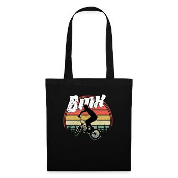 BMX / Bmx Fahrrad / Fahrrad / Geschenk / Radfahrer - Stoffbeutel - Schwarz - Vorne