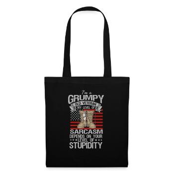 Je suis un vieux vétéran grincheux drôle - Sac en tissu - noir - Devant