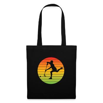 Unihockey Hockey Hockeyspieler Geschenk Feldhockey - Stoffbeutel - Schwarz - Vorne