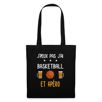 je peux pas j'ai basketball apéro - Sac en tissu - noir - Devant