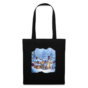 Motif de Noël - Sac en tissu - noir - Devant