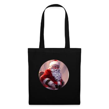 Weihnachtsmann - Stoffbeutel - Schwarz - Vorne
