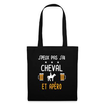 je peux pas j'ai cheval apéro - Sac en tissu - noir - Devant