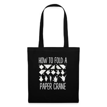 Origami Japanese Art Folding Crane Paper - Tote Bag - black - Front
