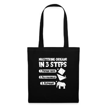 Origami Japanese Art Folding Crane Paper - Tote Bag - black - Front