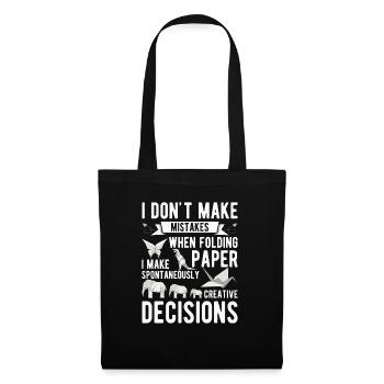 Origami Japanese Art Folding Crane Paper - Tote Bag - black - Front
