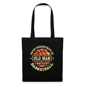 Old man who plays basketball - Stoffbeutel - Schwarz - Vorne