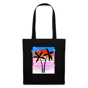 Cool Retro Palm Tree Island Vapor Wave Designs - Sac en tissu - noir - Devant