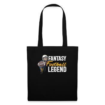 Fantasy Fußball Legende Auto Draft Sport Lover - Stoffbeutel - Schwarz - Vorne
