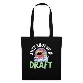 Tais-toi et drafte Fantasy Football Sport - Sac en tissu - noir - Devant