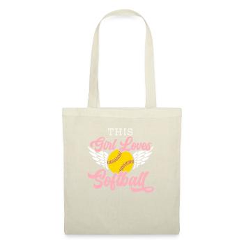 Cette fille aime le joueur de softball Pitcher Catcher - Sac en tissu - nature - Devant