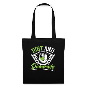Joueur de softball Dirt And Diamonds Lanceur Receveur - Sac en tissu - noir - Devant