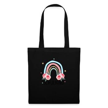 Retour à l’école Rainbow Girls Flowers - Sac en tissu - noir - Devant