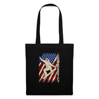 USA Sport Snowboarding amerikanische Flagge Snow - Stoffbeutel - Schwarz - Vorne