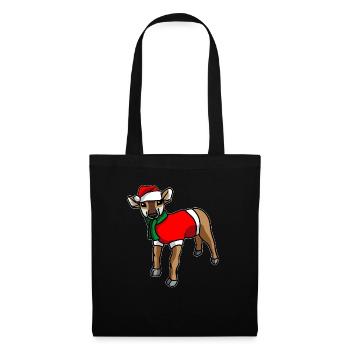 Antilope avec pull de Noël - Sac en tissu - noir - Devant