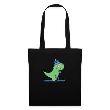 Ski T-Rex Ski Dino Hiver Montagnes Alpes Piste Ski - Sac en tissu - noir - Devant