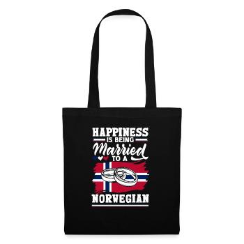 Norway Norwegian Happiness Is Being Married To A - Tote Bag - black - Front