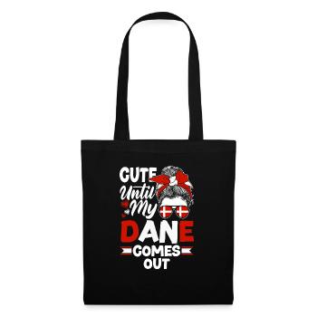 Danemark drapeau danois mignon jusqu’à ce que mon danois sorte - Sac en tissu - noir - Devant