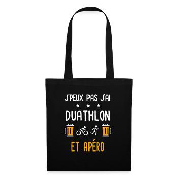 je peux pas j'ai duathlon apéro - Sac en tissu - noir - Devant