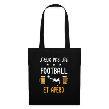 je peux pas j'ai football foot apéro - Sac en tissu - noir - Devant