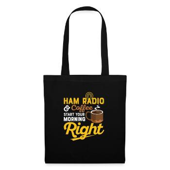 Ham radio & coffee - start your morning right Amat - Tote Bag - black - Front