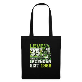 Level 35 freigeschaltet legendär seit 1988 - Stoffbeutel - Schwarz - Vorne