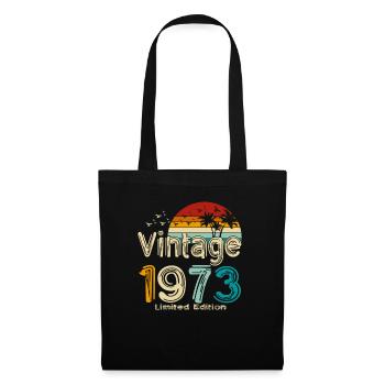 1973 geboren Jahrgang Vintage Retro - Stoffbeutel - Schwarz - Vorne