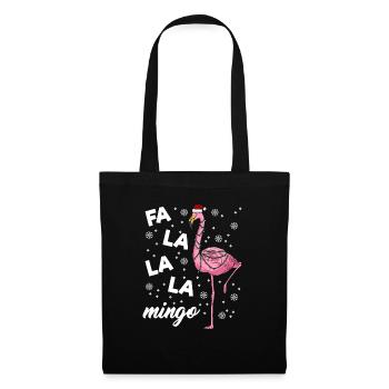 Falalalamingo Flamingo Christmas - Stoffbeutel - Schwarz - Vorne