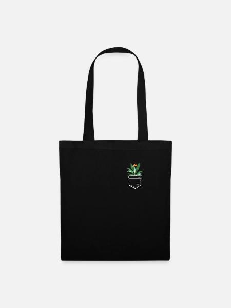 Plante dans la poche Strelizie dans la poche de poitrine - Sac en tissu - noir