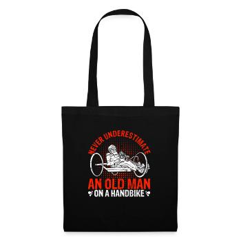 Never Underestimate An Old Man On A Handbike - Han - Stoffbeutel - Schwarz - Vorne