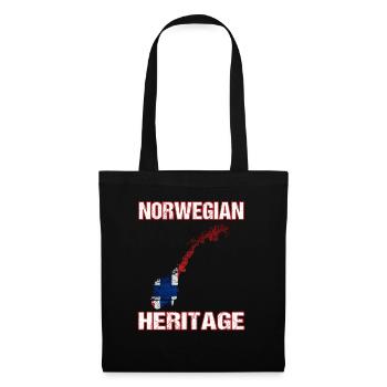 Norwegian Heritage - Norwegen Norwegisch Norsk - Stoffbeutel - Schwarz - Vorne