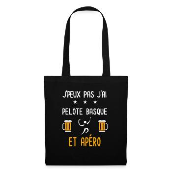 je peux pas j'ai pelote basque apéro - Sac en tissu - noir - Devant